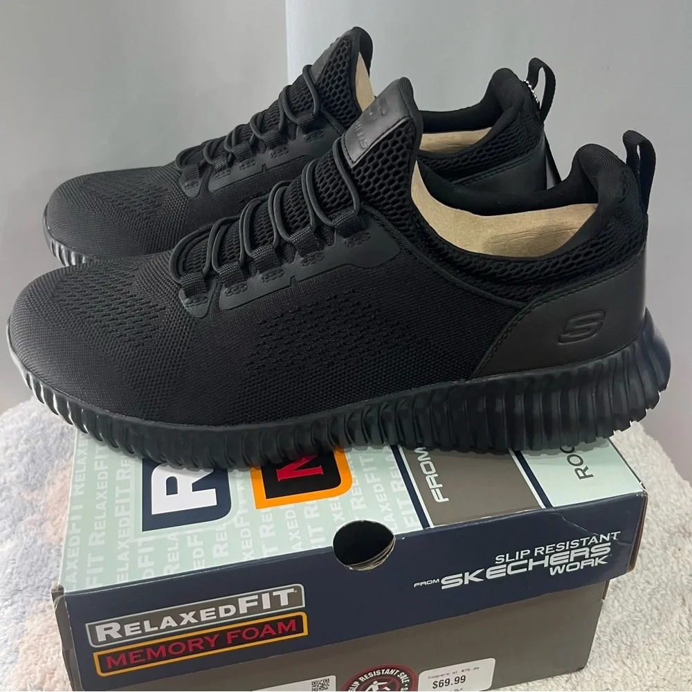 Skechers Charcoal‎ Black Slip-On Shoes